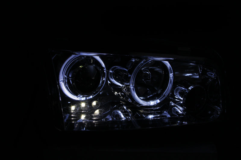 Phares de projecteur ANZO 2006-2010 Dodge Charger avec halo chromé