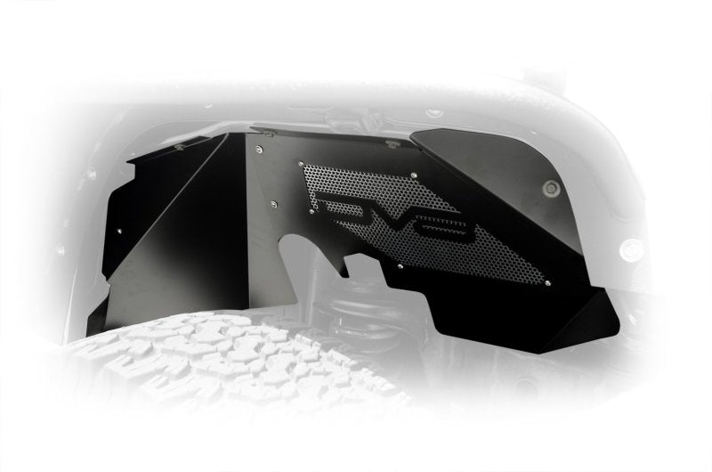 Garde-boue intérieur avant en aluminium DV8 Offroad 07-18 Jeep Wrangler JK - Noir