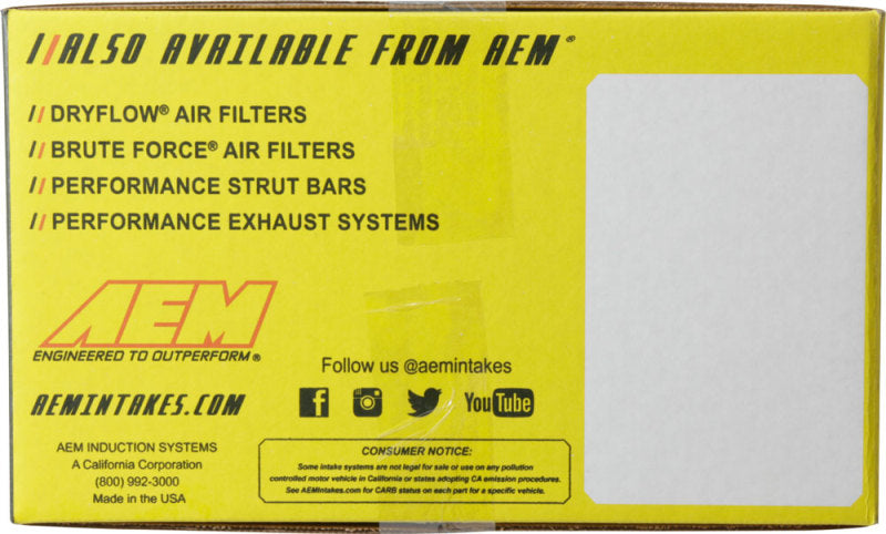 Système d'admission d'air froid AEM 2015 Ford Mustang GT 5.0L V8