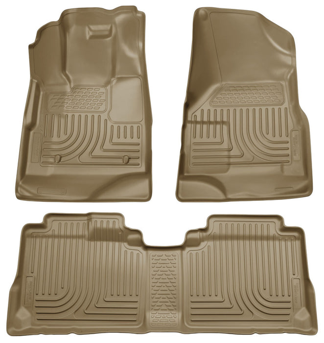 Revêtements de sol Husky Liners 09-12 Ford Escape/Mazda Tribute (Base/Hybride) WeatherBeater Combo Tan