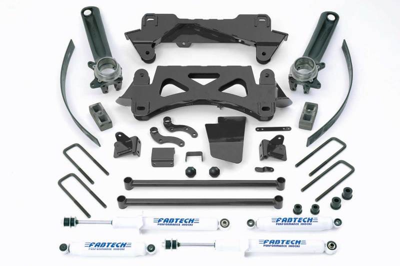 Système de perforation Fabtech 95.5-04 Toyota Tacoma 4 cylindres 2/4 roues motrices 6 écrous 6 pouces avec amortisseurs de perforation