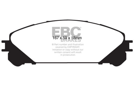 Plaquettes de frein avant EBC 15+ Lexus NX200t 2.0 Turbo Redstuff
