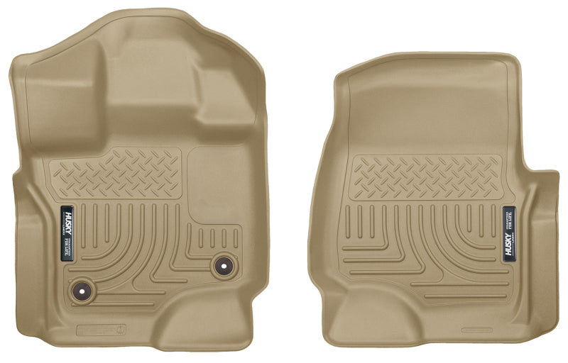 Revêtements de sol avant Husky Liners 15-23 Ford F-150 Super/Super Crew Cab WeatherBeater Tan