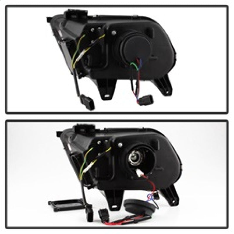 Spyder 10-13 Ford Mustang - Halogène - Phares de projecteur - Signaux LED - Noir (PRO-YD-FM2010V2-BK)
