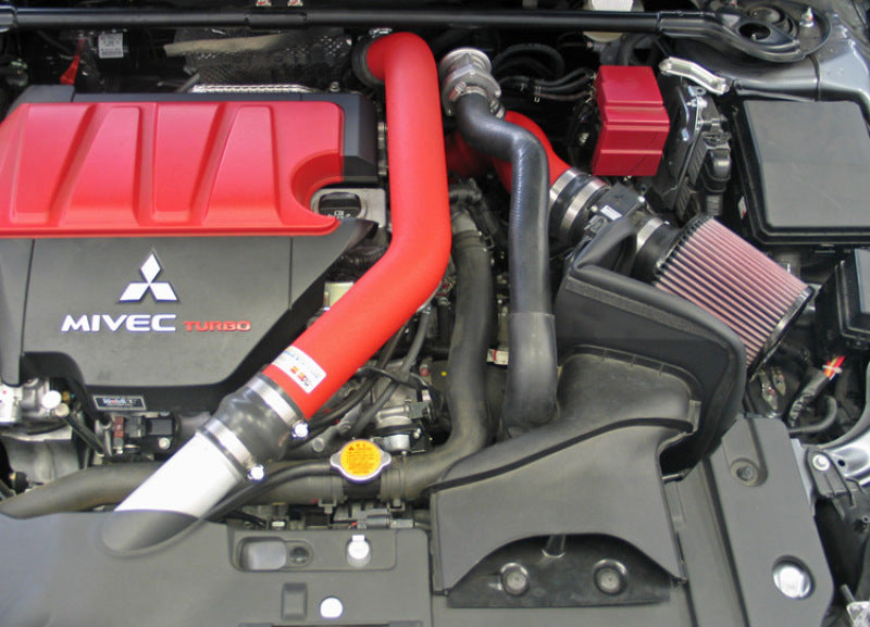 K&amp;N 08-09 Mitsubishi Evo X Wrinkle Red Typhoon Short Ram Intake