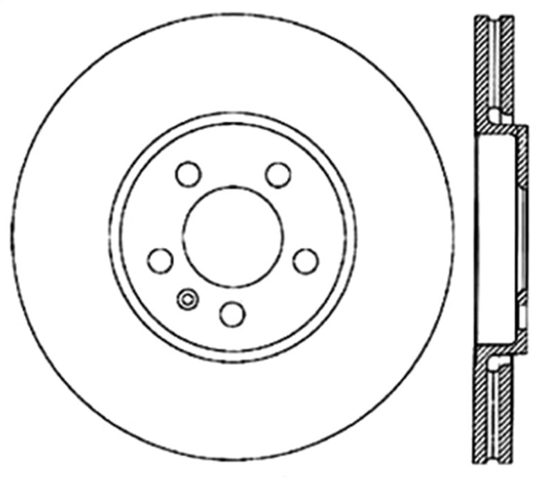 Rotor avant droit percé StopTech 6/99-08 VW Beetle / 03-10 Beetle Convertible / 12/98-06 Golf GTI