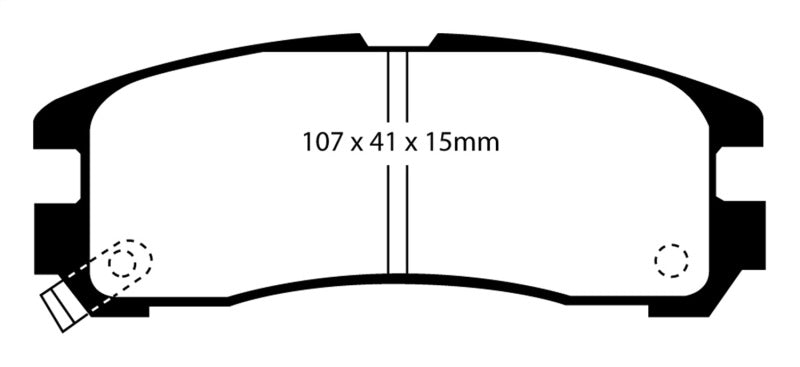 Plaquettes de frein arrière EBC 95-99 Chrysler Sebring Coupé 2.0 Yellowstuff