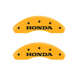 MGP 4 Caliper Covers Engraved Front Honda Engraved Rear H Logo Yellow finish black ch