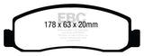 Plaquettes de frein avant EBC Greenstuff pour Ford F250 08-10 (avec Super Duty) 5.4 (2WD)