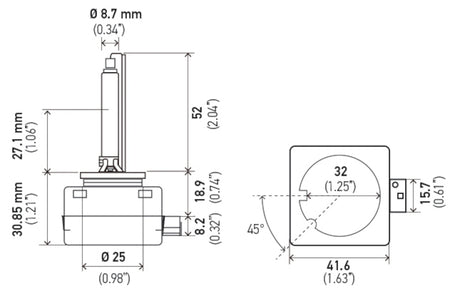Ampoule Hella Xénon D1S PK32d-2 85V 35W 5000k
