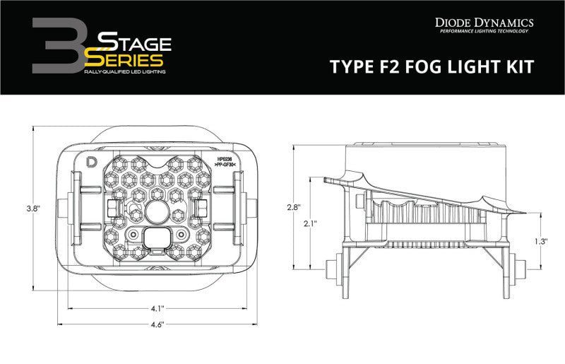 Kit Diode Dynamics SS3 Max Type F2 ABL - Brouillard SAE blanc