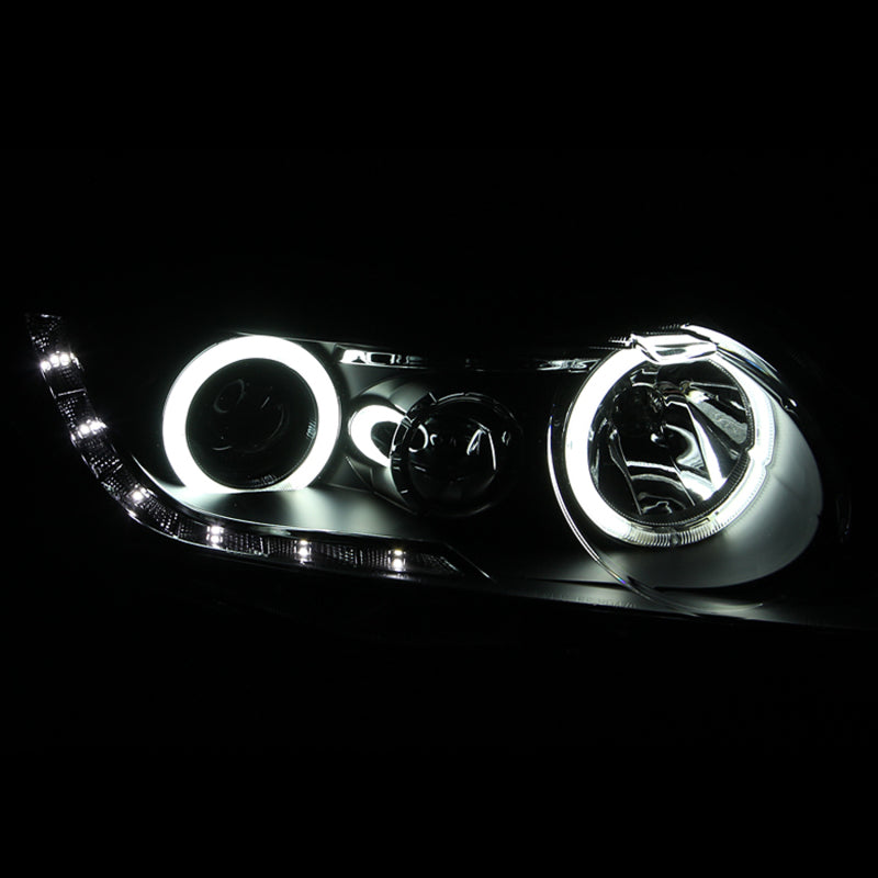 ANZO 2006-2011 Honda Civic Projector Headlights w/ Halo Black (CCFL)