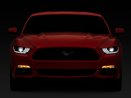 Phares de projecteur à LED Raxiom 15-17 Ford Mustang GT350 GT500 - Boîtier noir (lentille transparente)
