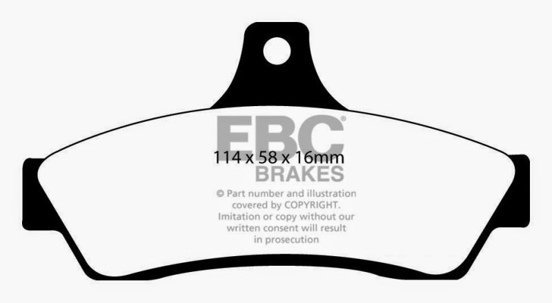 Plaquettes de frein arrière Yellowstuff EBC 03-04 Pontiac GTO 5.7 (disques arrière solides)