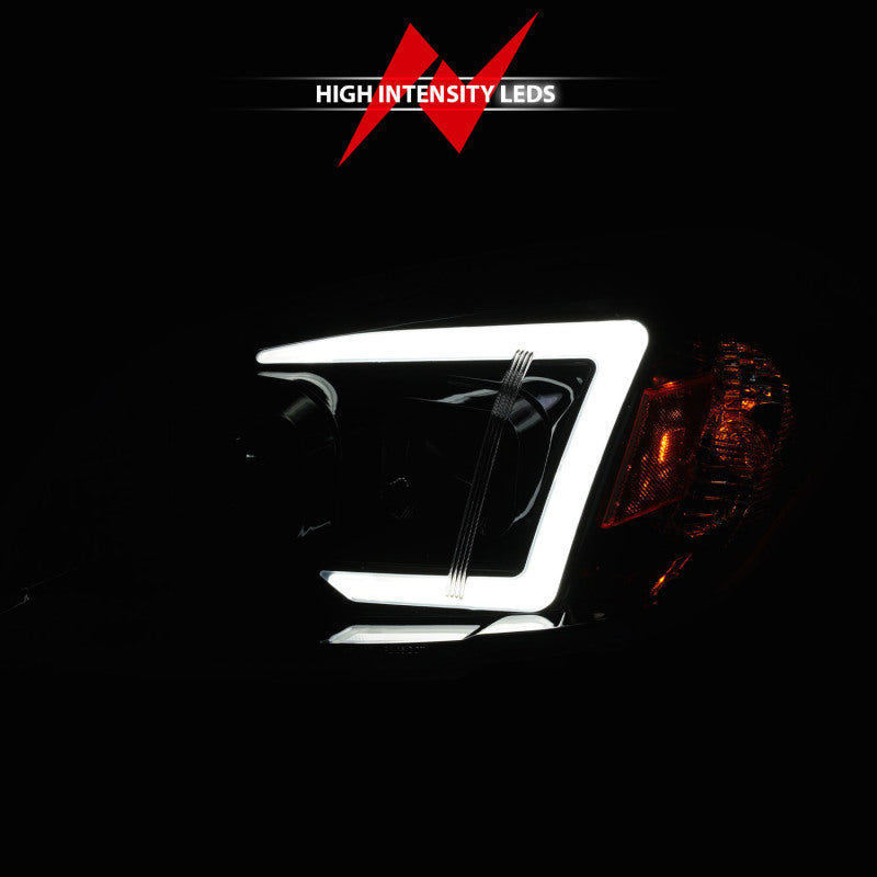 Phares de projecteur à LED ANZO 05-10 Chevrolet Cobalt / 07-10 Pontiac G5 avec boîtier noir Seq