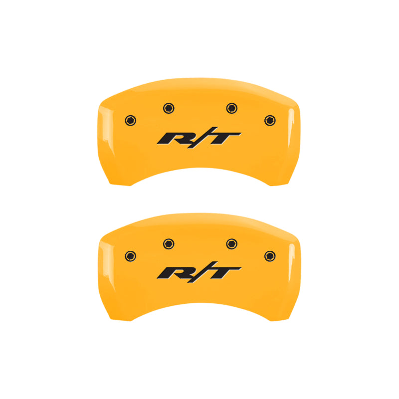 MGP 4 Caliper Covers Engraved Front & Rear RT1-Truck Yellow Finish Black Char 2007 Dodge Charger