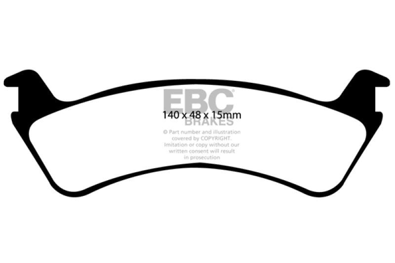 Plaquettes de frein arrière extra-robustes EBC 00-02 Ford Explorer Sport 4.0 2WD (pistons phénoliques)