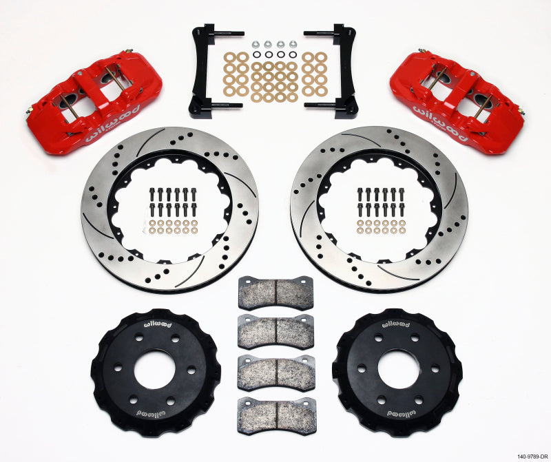 Kit de camion avant Wilwood AERO6 14,25 po Rouge perceuse 1999-2014 GM Truck/SUV 1500