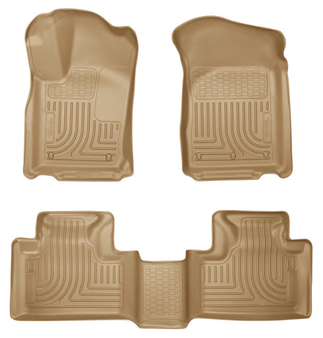 Revêtements de sol Husky Liners 11-13 Dodge Durango / 11-13 Jeep Grand Cherokee WeatherBeater Combo Tan