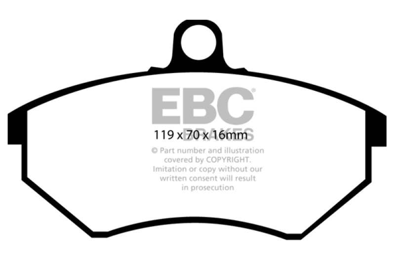 Plaquettes de frein avant EBC 94 Volkswagen Cabriolet 1.8 Greenstuff