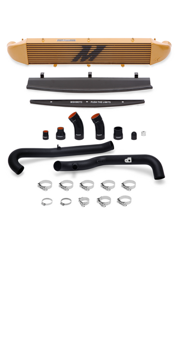 Kit de refroidisseur intermédiaire à montage avant Mishimoto 2014-2016 Ford Fiesta ST 1,6 L (or) avec tuyaux (noir)