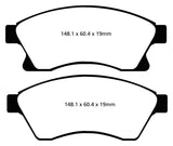 Plaquettes de frein avant Greenstuff EBC 11+ Chevrolet Cruze 1.4 Turbo (rotor avant de 10,9 pouces)
