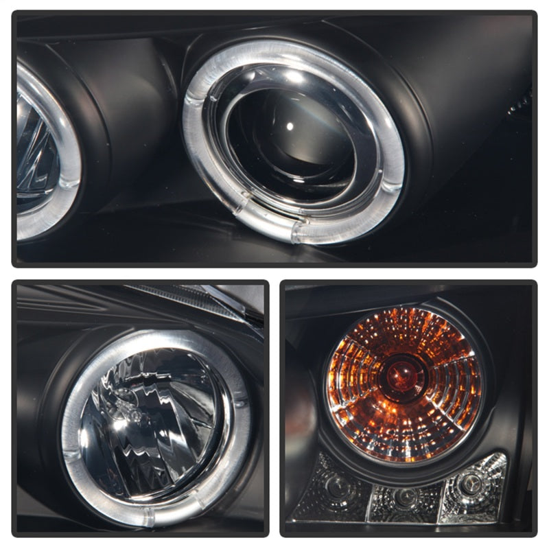 Phares de projecteur Spyder Pontiac G6 2/4DR 05-08 LED Halo LED Blk Smke PRO-YD-PG605-HL-BSM