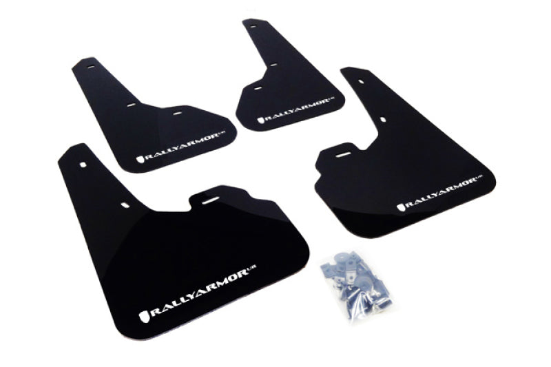 Bavette garde-boue noire UR Rally Armor 10-13 Mazda3/Speed3 avec logo blanc