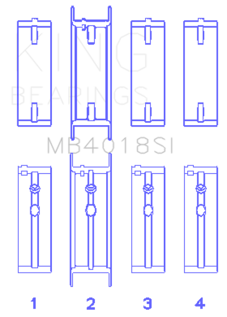 Jeu de roulements principaux King Holden 231 (3800) V6 (taille STD)