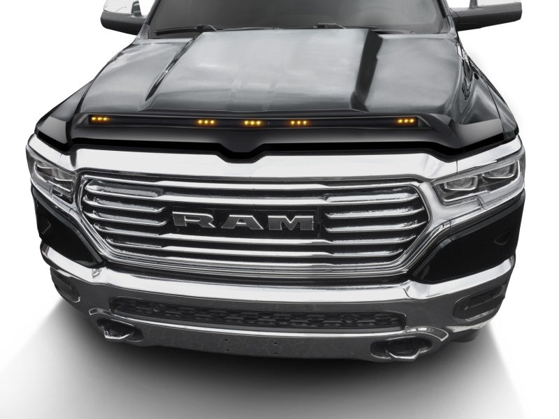 Couleur assortie du capot Aeroskin AVS 19-22 Ram 1500 avec lumières - Noir diamant