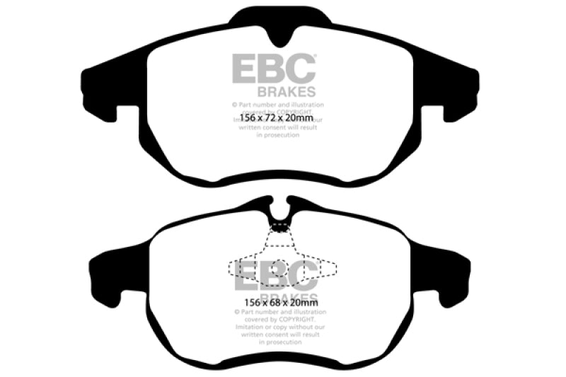Plaquettes de frein avant EBC 03 Saab 9-3 2.0 Turbo (Arc) Greenstuff
