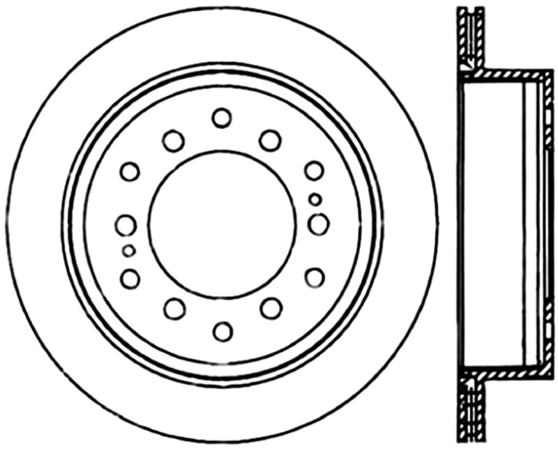 Rotor arrière gauche fendu CRYO-STOP StopTech pour Toyota Sequoia 01-07/4 Runner 03-09/Lexus GX470 03-09