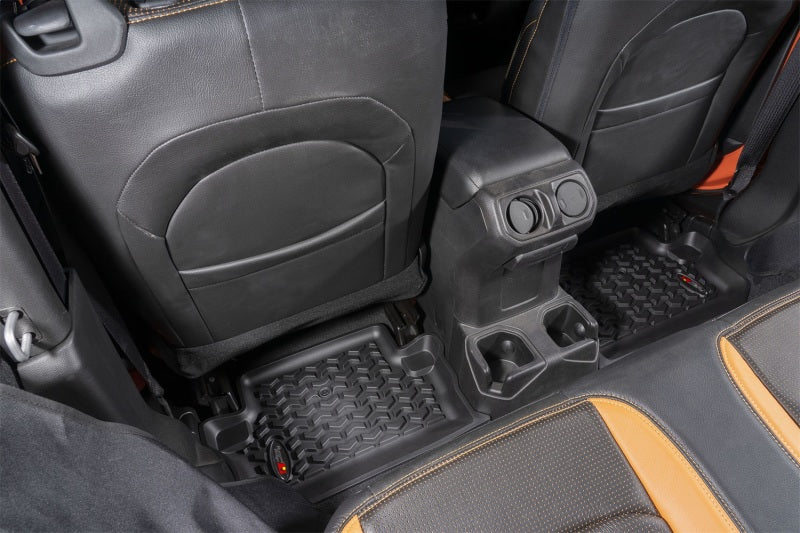 Revêtement de plancher arrière Rugged Ridge noir pour Jeep Wrangler JL 2018-2020 à 2 portes