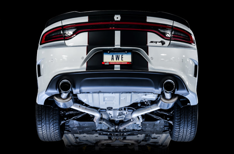 Échappement AWE Tuning 2015+ Dodge Charger 6.4L/6.2L SC Non-Resonated Touring Edition - Embouts argentés