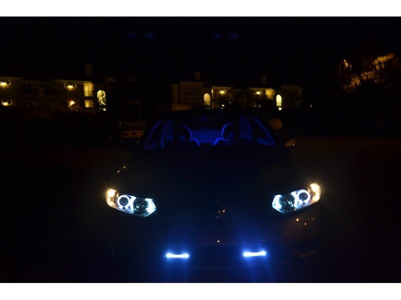Phares de projecteur Spyder Honda Civic 06-08 2 portes LED Halo noir haut H1 bas H1 PRO-YD-HC06-2D-HL-BK