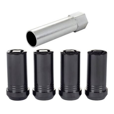 Jeu d'écrous de blocage de roue McGard - 4 pk. (Tuner / siège conique) 1/2-20 / 13/16 Hex / 1,60 po. Longueur - Noir