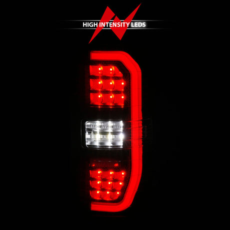 Feux arrière à LED ANZO 14-18 GMC Sierra 1500 avec boîtier noir et lentille transparente (avec barres lumineuses C)