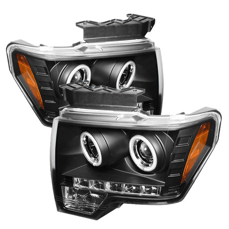 Phares de projecteur Spyder Ford F150 09-14 Modèle halogène - CCFL Halo LED Blk PRO-YD-FF15009-CCFL-BK
