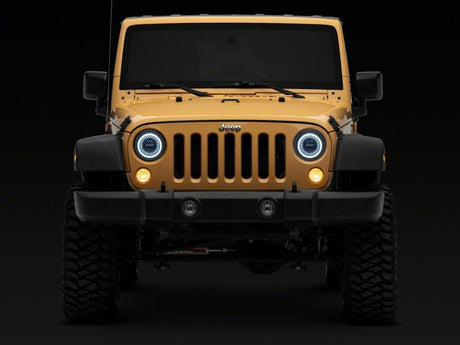 Phares à DEL Raxiom 07-18 Jeep Wrangler JK Axial Series 7 pouces Dragon Eye - Boîtier noir (lentille transparente)