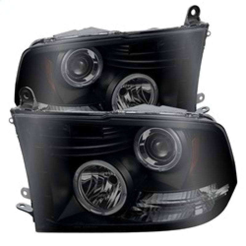 Phares de projecteur Spyder Dodge Ram 1500 09-14 Halogène-LED Halo LED - Noir fumé PRO-YD-DR09-HL-BSM