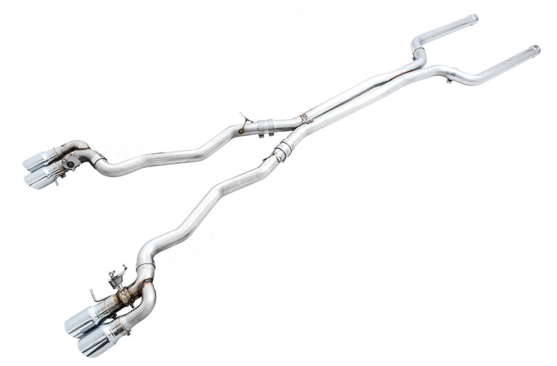 AWE Tuning 18-19 BMW M5 (F90) 4.4T AWD SwitchPath Cat-back Exhaust - Embouts chromés argentés