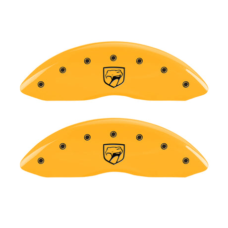 MGP 4 Caliper Covers Engraved Front Viper Rear Snake Yellow Finish Black Char 2002 Dodge Viper