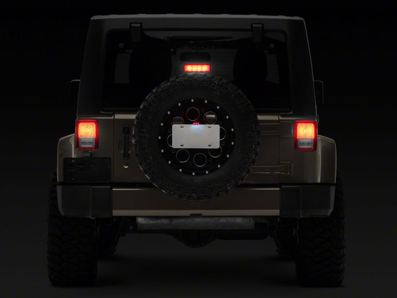 Support de plaque d'immatriculation Raxiom 07-18 Jeep Wrangler JK Axial Series avec feu stop à LED