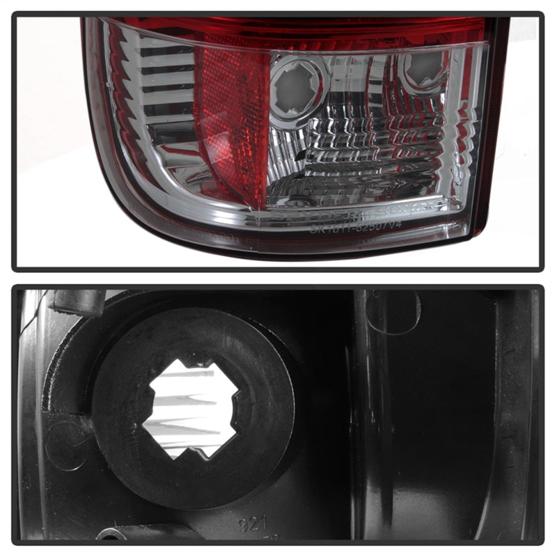 Feux arrière à LED Spyder 08-16 Ford Super Duty F-250 V3 - Rouge transparent (ALT-YD-FS07V3-LBLED-RC)