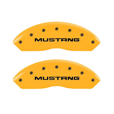 Couvre-étriers MGP 4 gravés avant Mustang arrière Sn95/Gt finition jaune noir Char 2001 Ford Mustang
