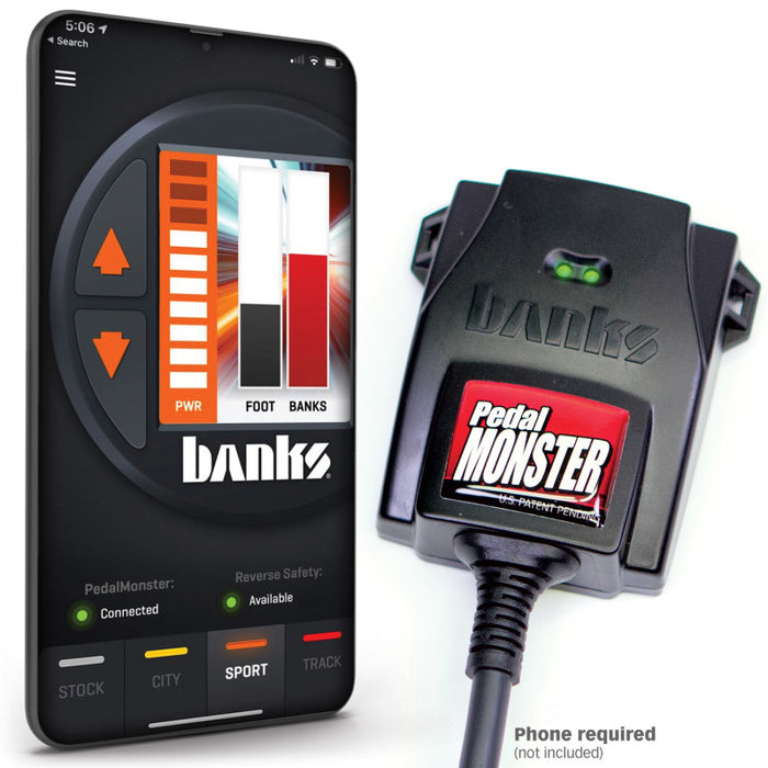 Kit de pédales d'alimentation Banks Power Monster (autonome) 07-19 RAM 2500/3500/11-20 Ford F-Series 6,7 L à utiliser avec un téléphone