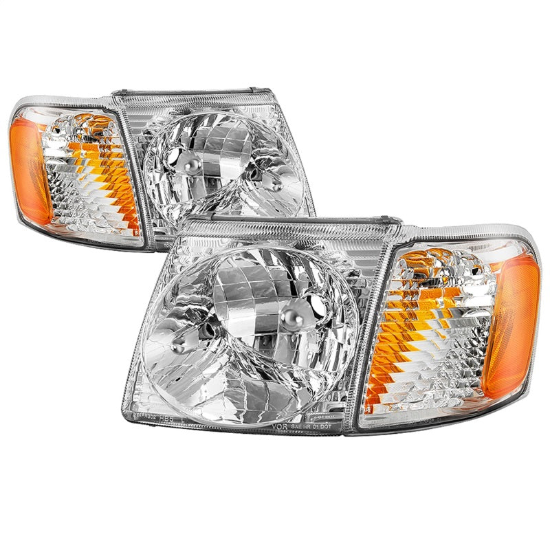 Phares de style OEM xTune 01-03 Ford Explorer Sport 4 pièces avec coins - Chrome (HD-JH-FEXP01-ST-C)