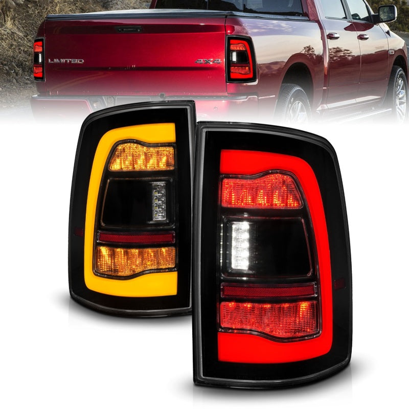 Feux arrière à LED séquentiels ANZO 09-18 Dodge Ram 1500 Fumé noir avec signal ambre de commutation