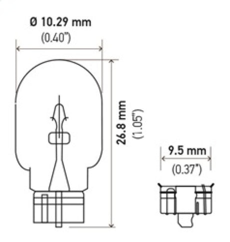 Ampoule à incandescence universelle Hella Clear T3.25 12 V 3 W (MOQ 10)