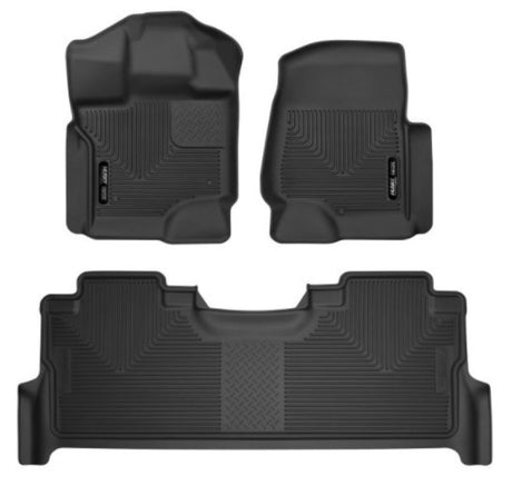 Revêtements de sol avant et arrière noirs Husky Liners 2017 Ford F-250 Super Duty Crew Cab X-Act Contour
